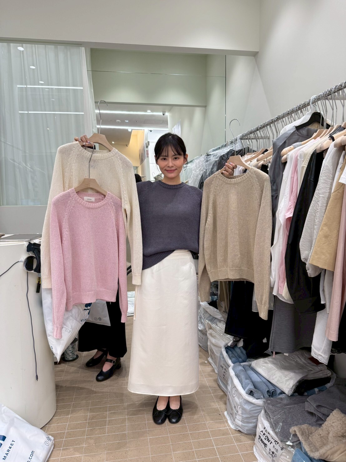 AG6004 簡約坑紋領針織上衣