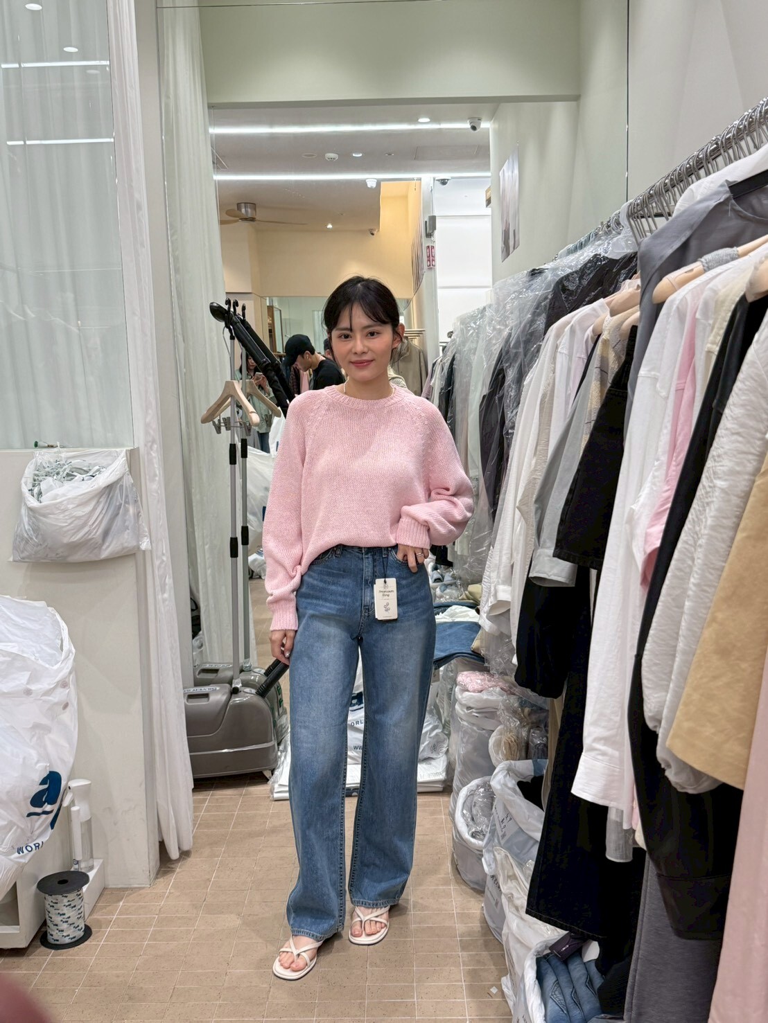 AG6044 貓鬚直筒牛仔褲