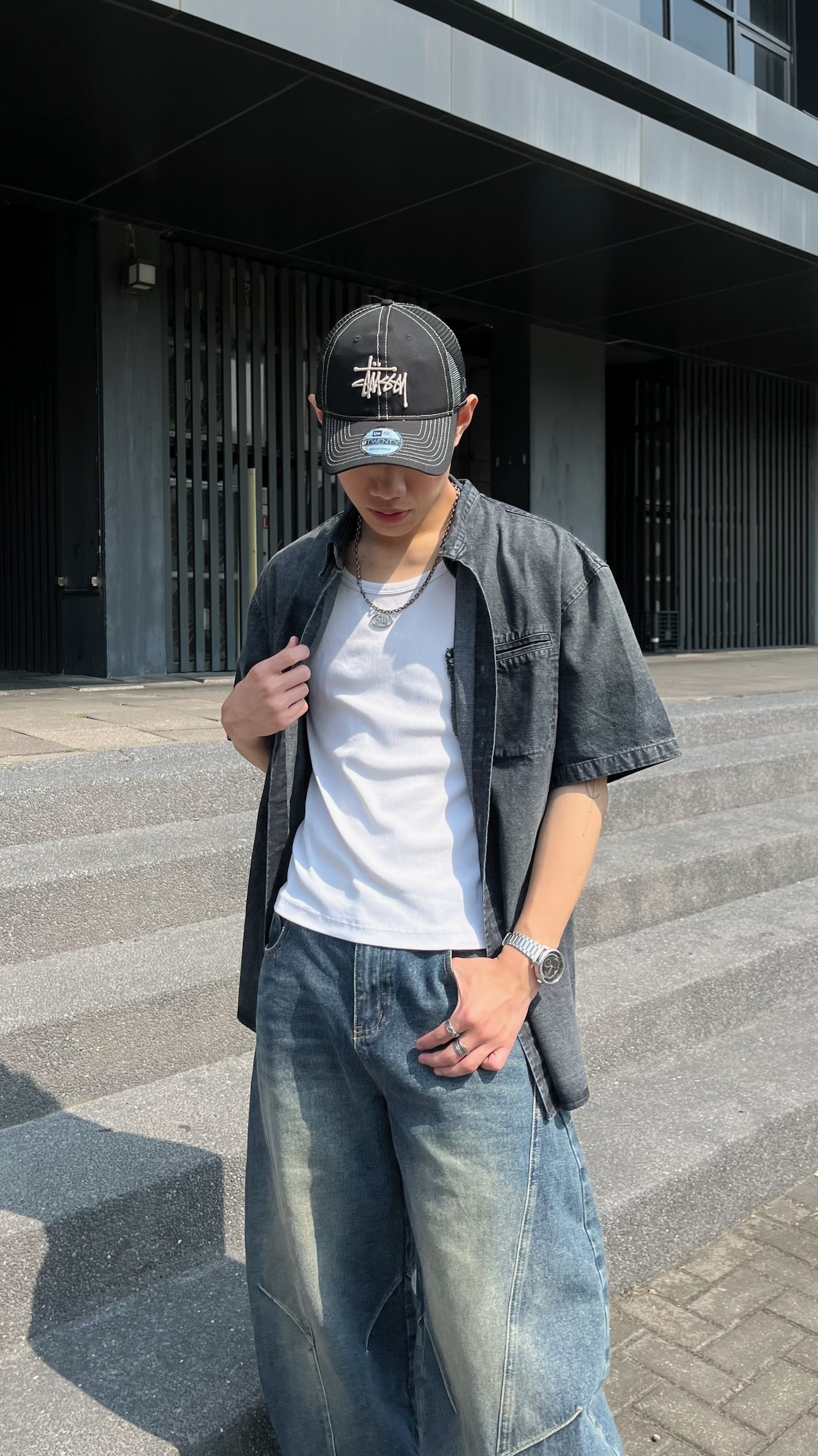 復古牛仔寬襯衫 (2colors)