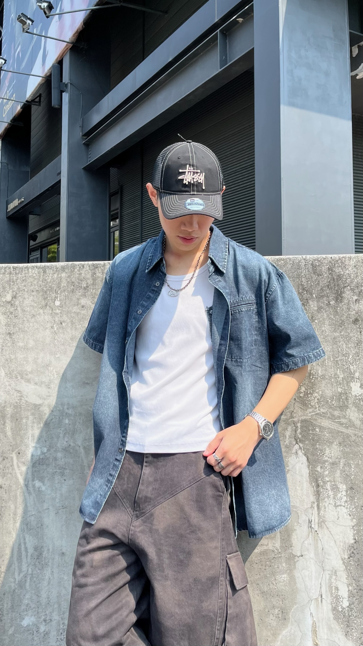 復古牛仔寬襯衫 (2colors)