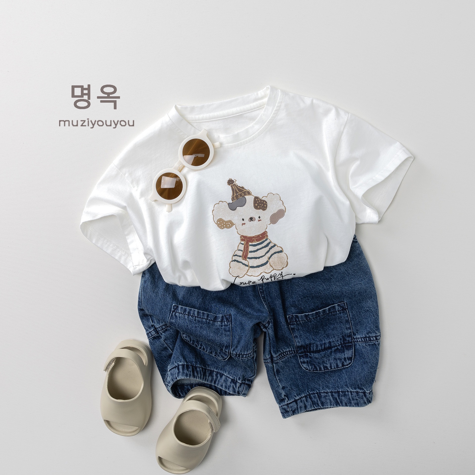 兩色手感軟七分牛仔褲