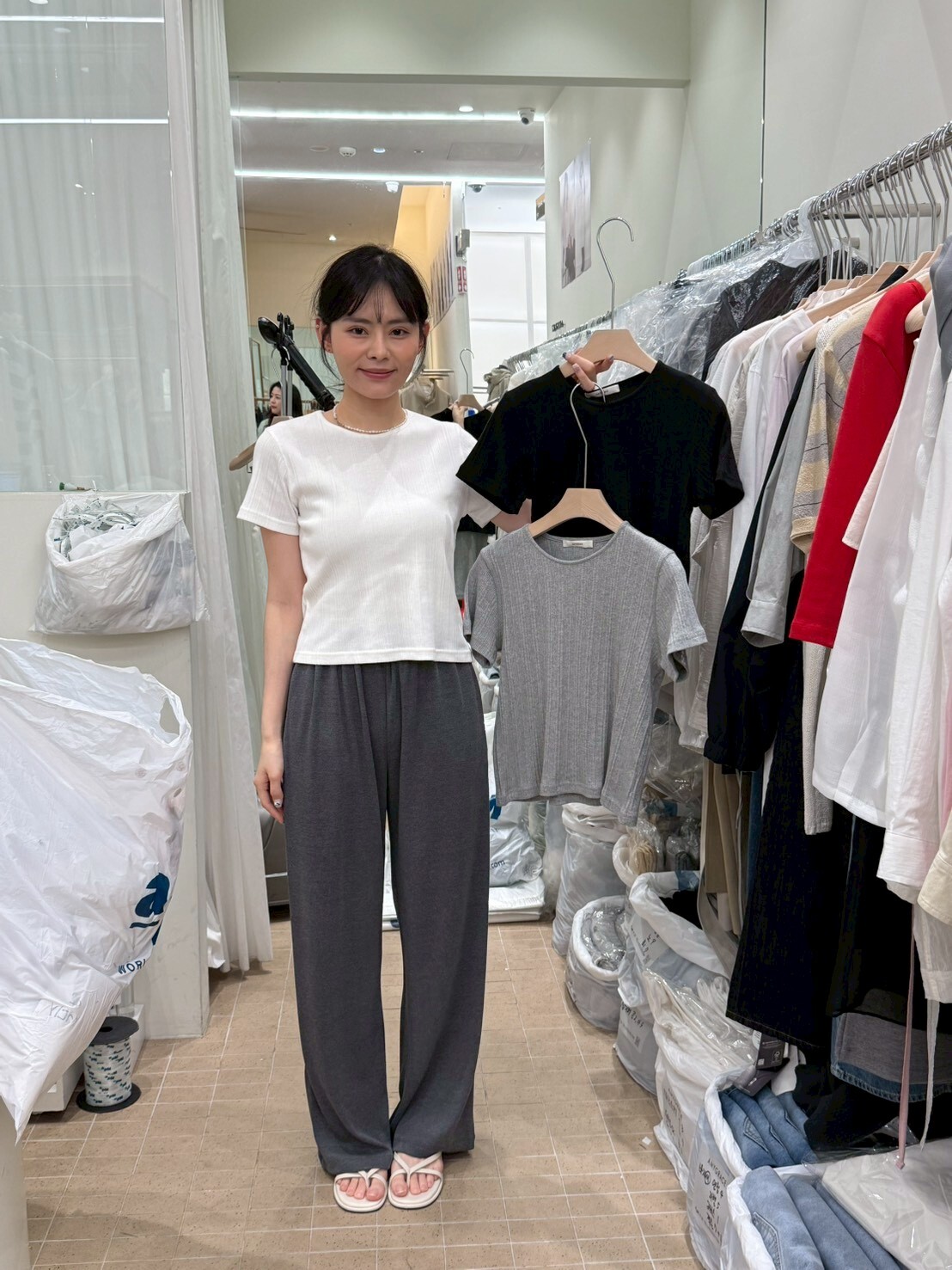 AG6012 高級坑紋圓領Tee