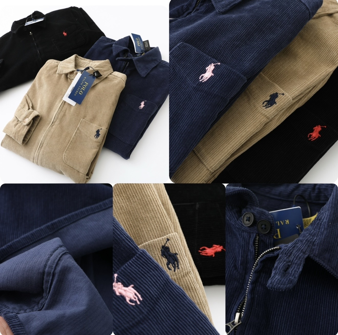 Ral*ph Lau*ren 直坑紋胸前小Logo拉鏈外套 -2600157