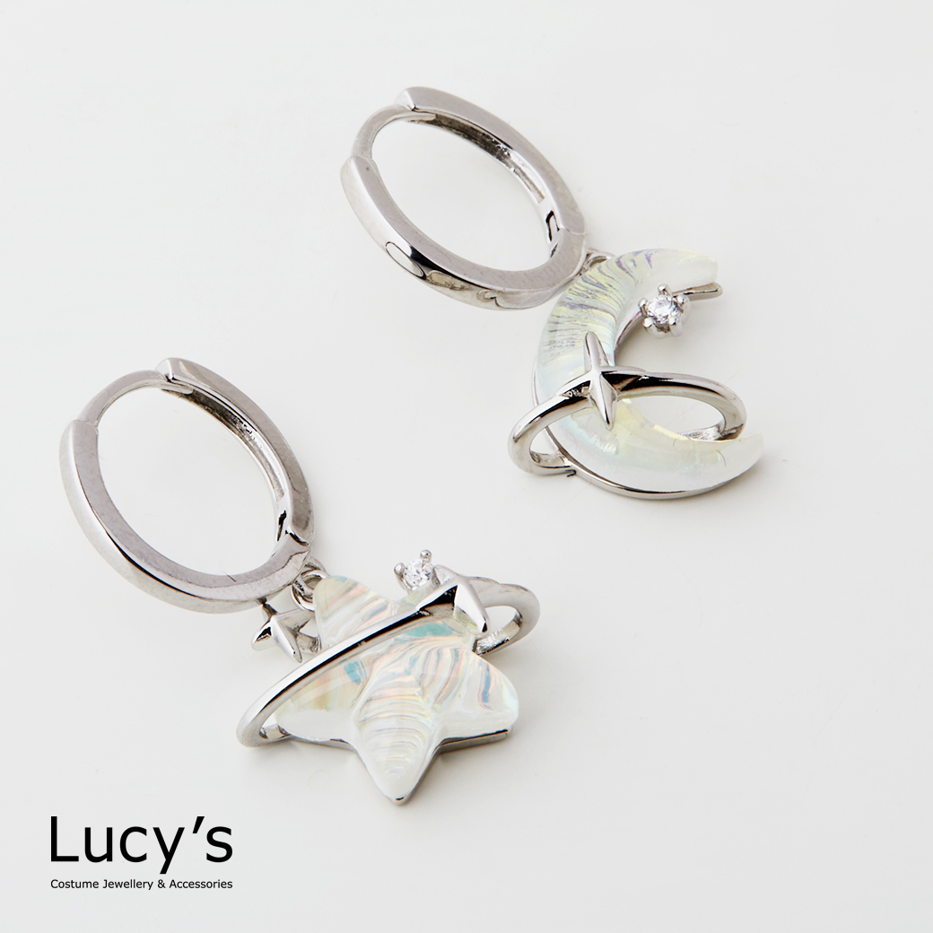 夢幻星月 易扣耳環 (二色) (124745/124746)