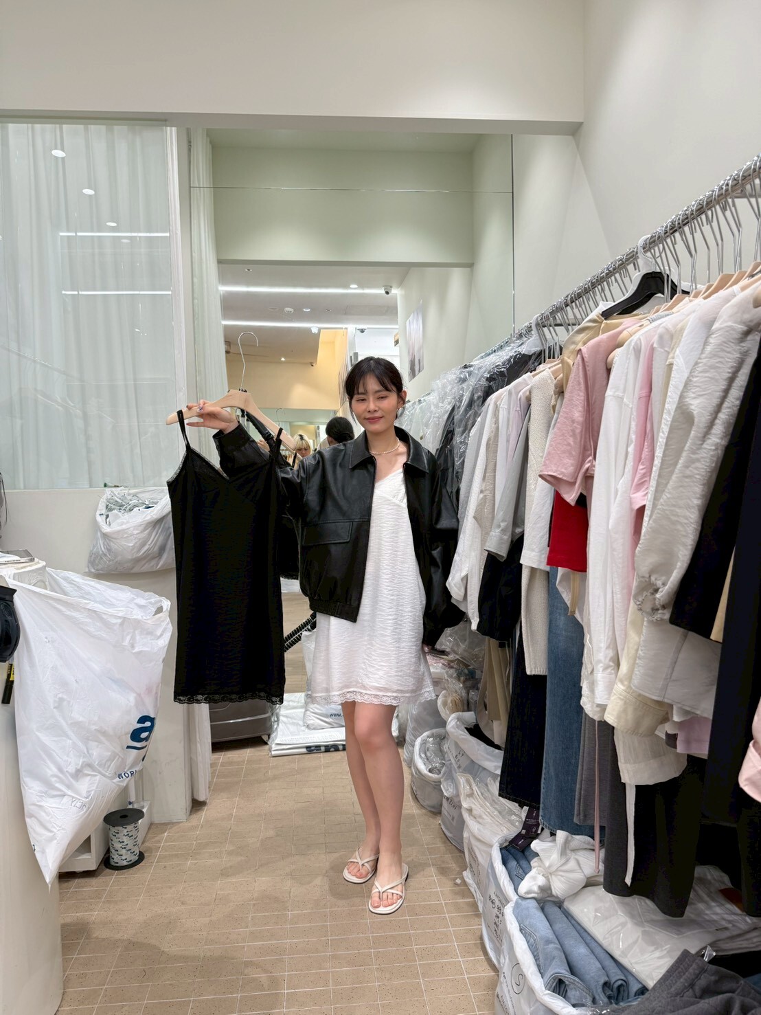 AG6037 浪漫拼蕾絲吊帶裙