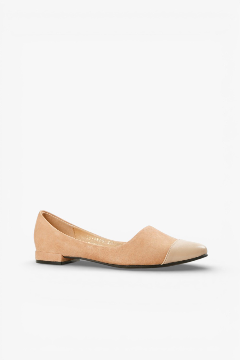 Cap Toe Sleek 拼接平底鞋