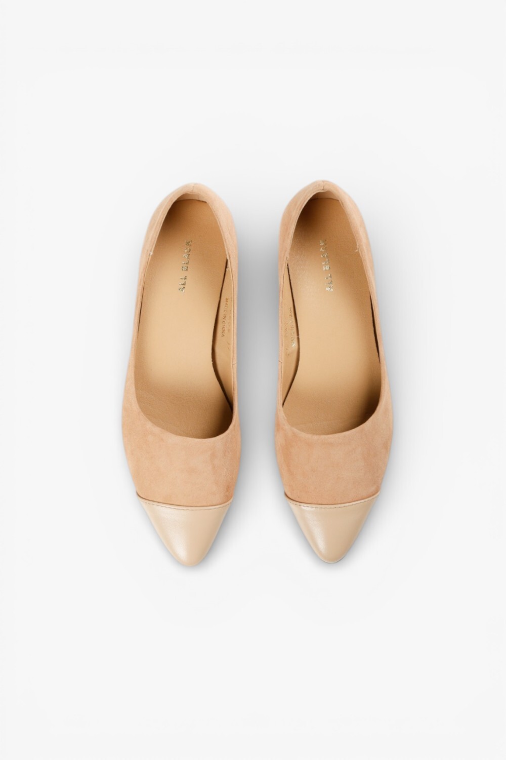 Cap Toe Sleek 拼接平底鞋