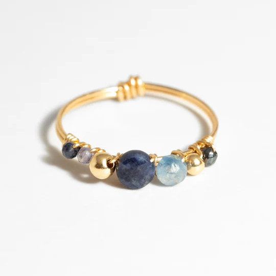 1YA0326-052 [YAY PARIS] Venus Ring - Azure Laminated Gold #24AHC-100pave967 (EU)