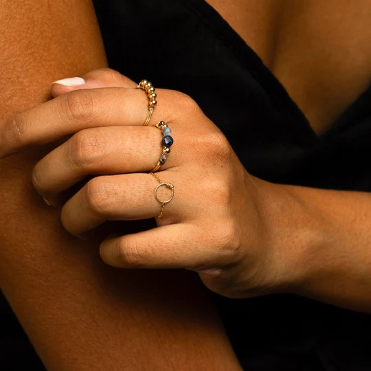 1YA0326-052 [YAY PARIS] Venus Ring - Azure Laminated Gold #24AHC-100pave967 (EU)