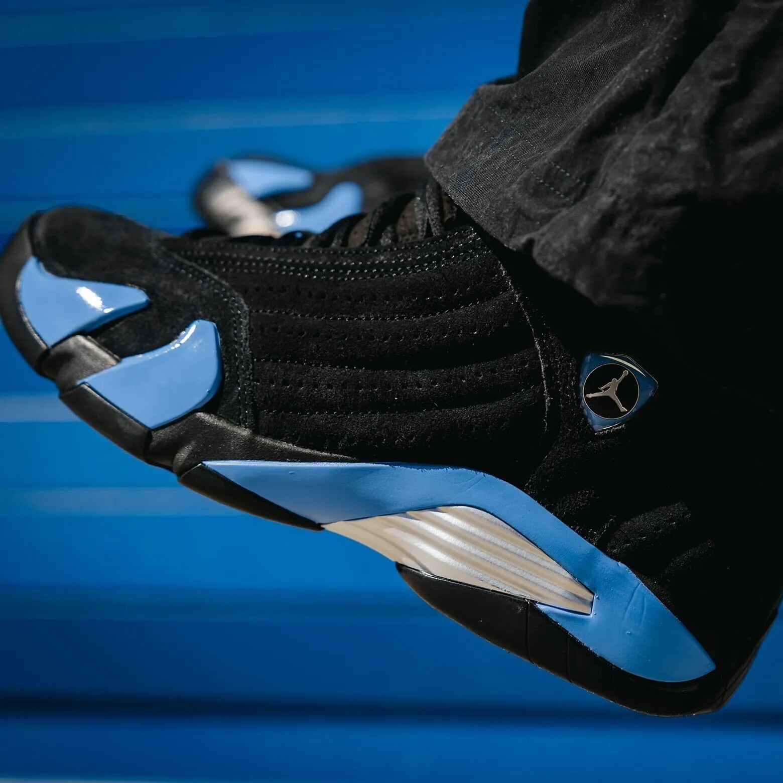 Air Jordan 14 Retro "Black and University Blue" 黑藍 北卡藍 AJ14 麂皮 刺繡 經典復刻 實戰籃球鞋 487471-007