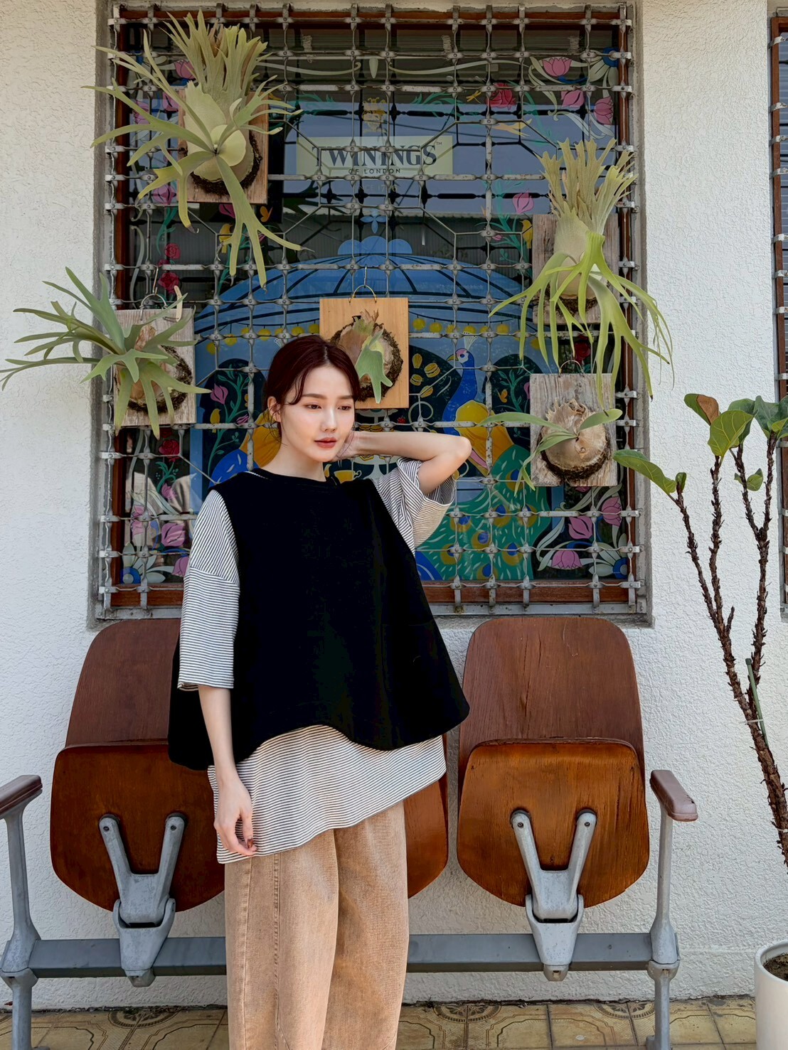 不規則下擺單口袋背心8601H01