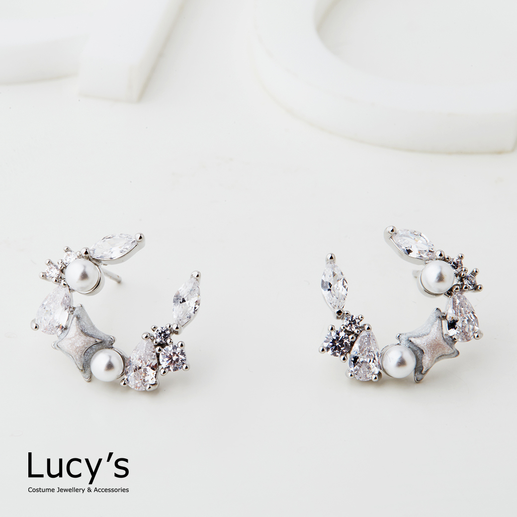 珍耀弧月 耳環 (二色) (127952/127953)