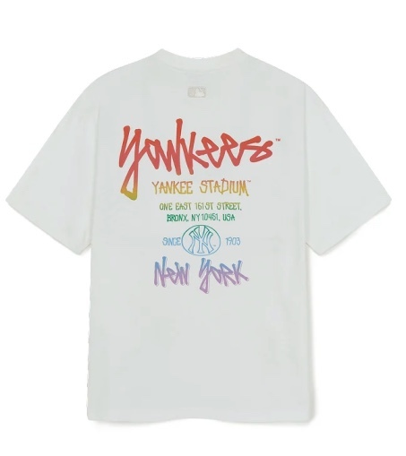 【入LIVECODE一件減至$328😱🔥！】【超抵價入手經典款】【MLB】Basic Street Color Letter Overfit Short Sleeve T-Shirt New York Yankees