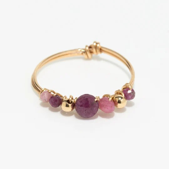 1YA0326-053 [YAY PARIS] Venus Ring - Grenadine Rolled Gold #100pave1131 (EU)