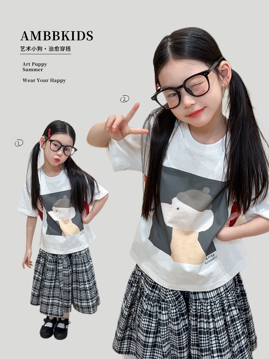 兩色藝術狗狗上衣