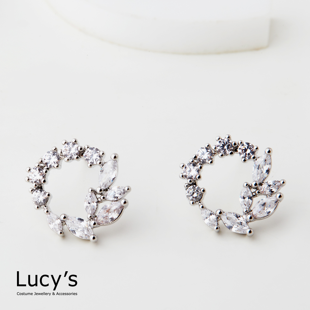 水鑽花環 耳環 (三色) (127949/127950/127951)