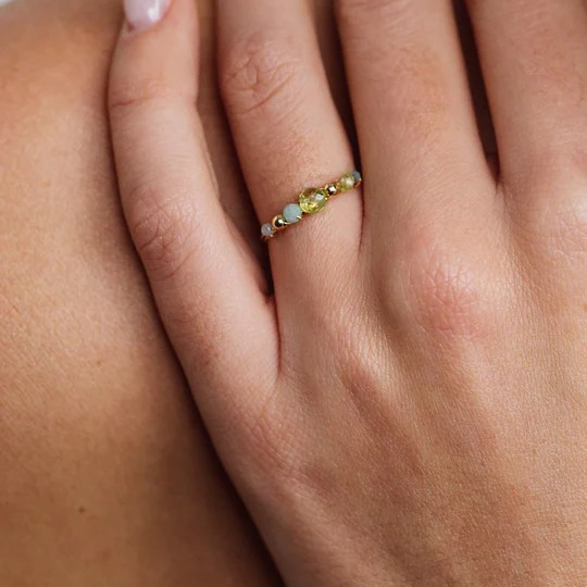 1YA0326-054 [YAY PARIS] Venus Ring - Water Mint Rolled Gold #100pave1130 (EU)