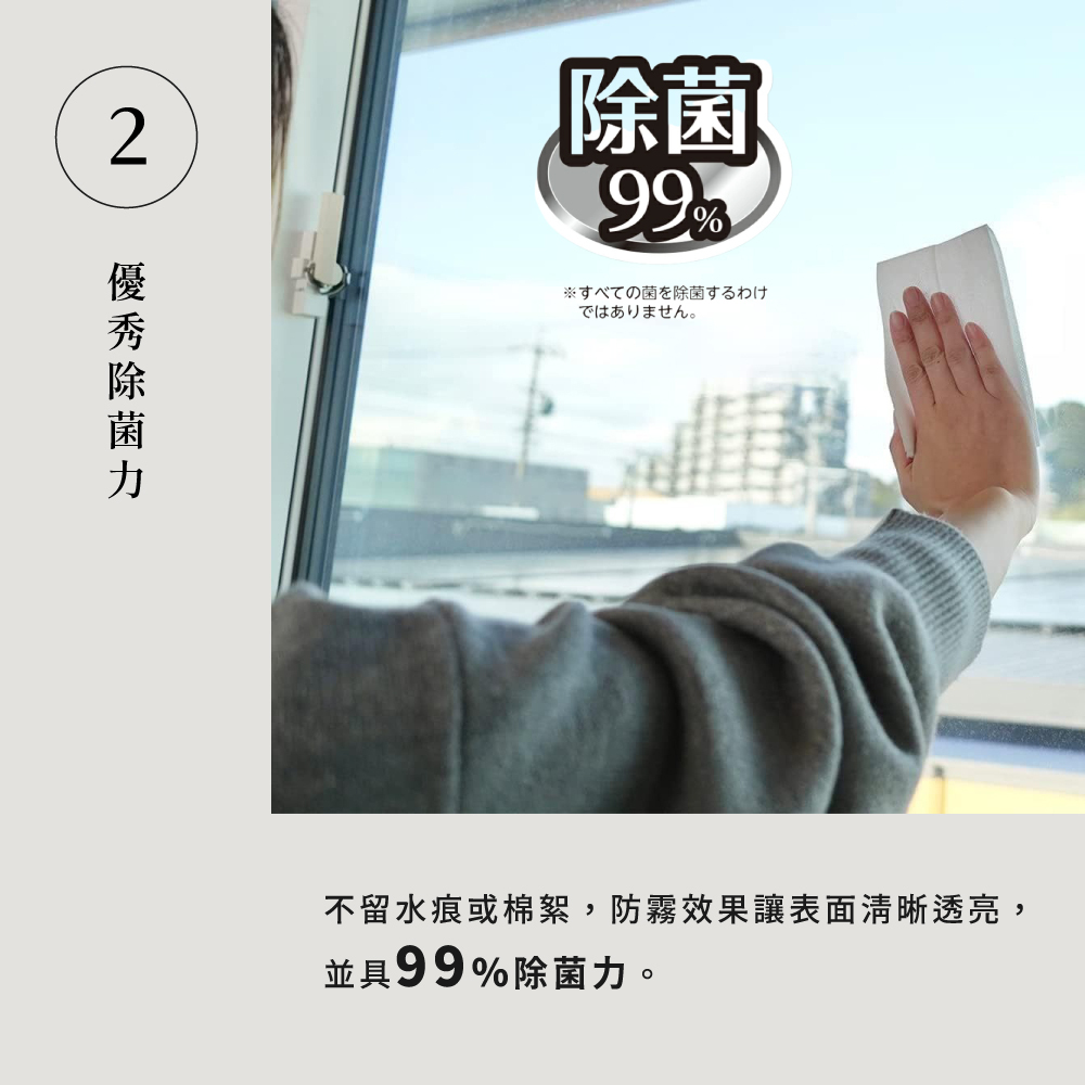 《azuma》日本製免水玻璃擦拭清潔濕巾 20片