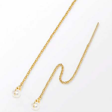 1YA0326-191 [YAY PARIS] Stella Multi-Position Ear Earrings Cultured Pearls Laminated Gold #10stch101 (EU)