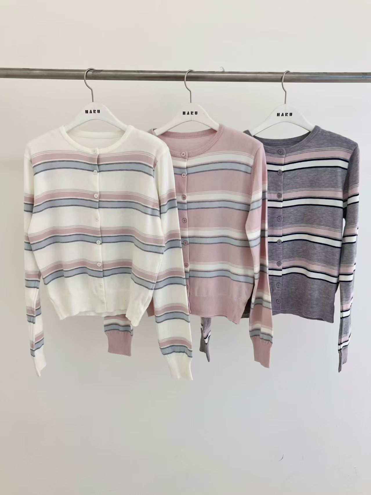 HU6011 撞色間條外套