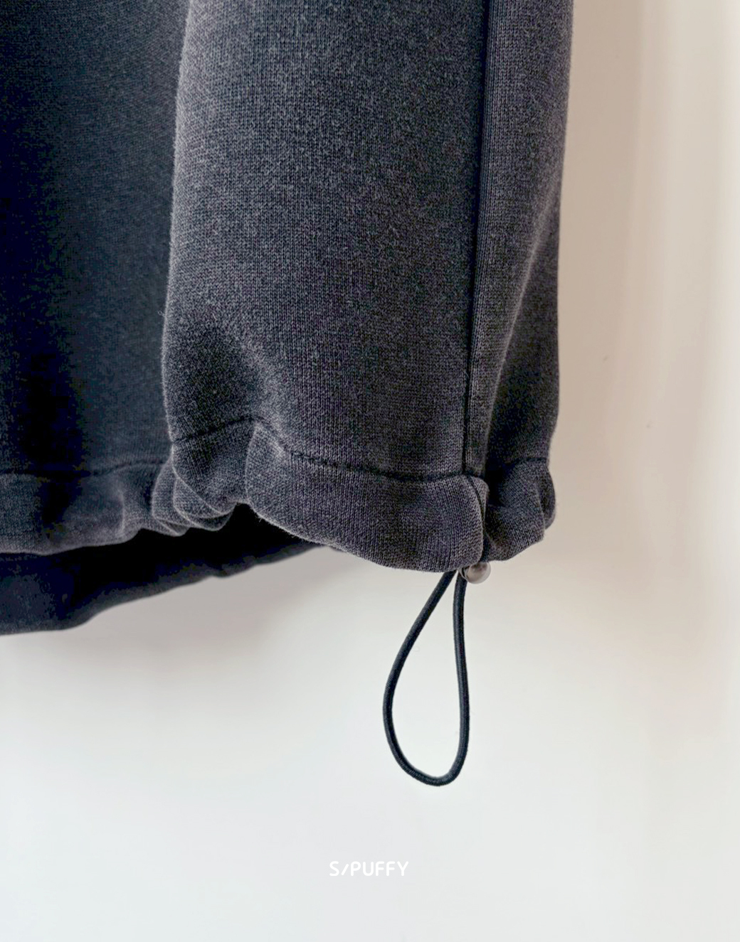 拼接感褲腳抽繩六分褲727H06