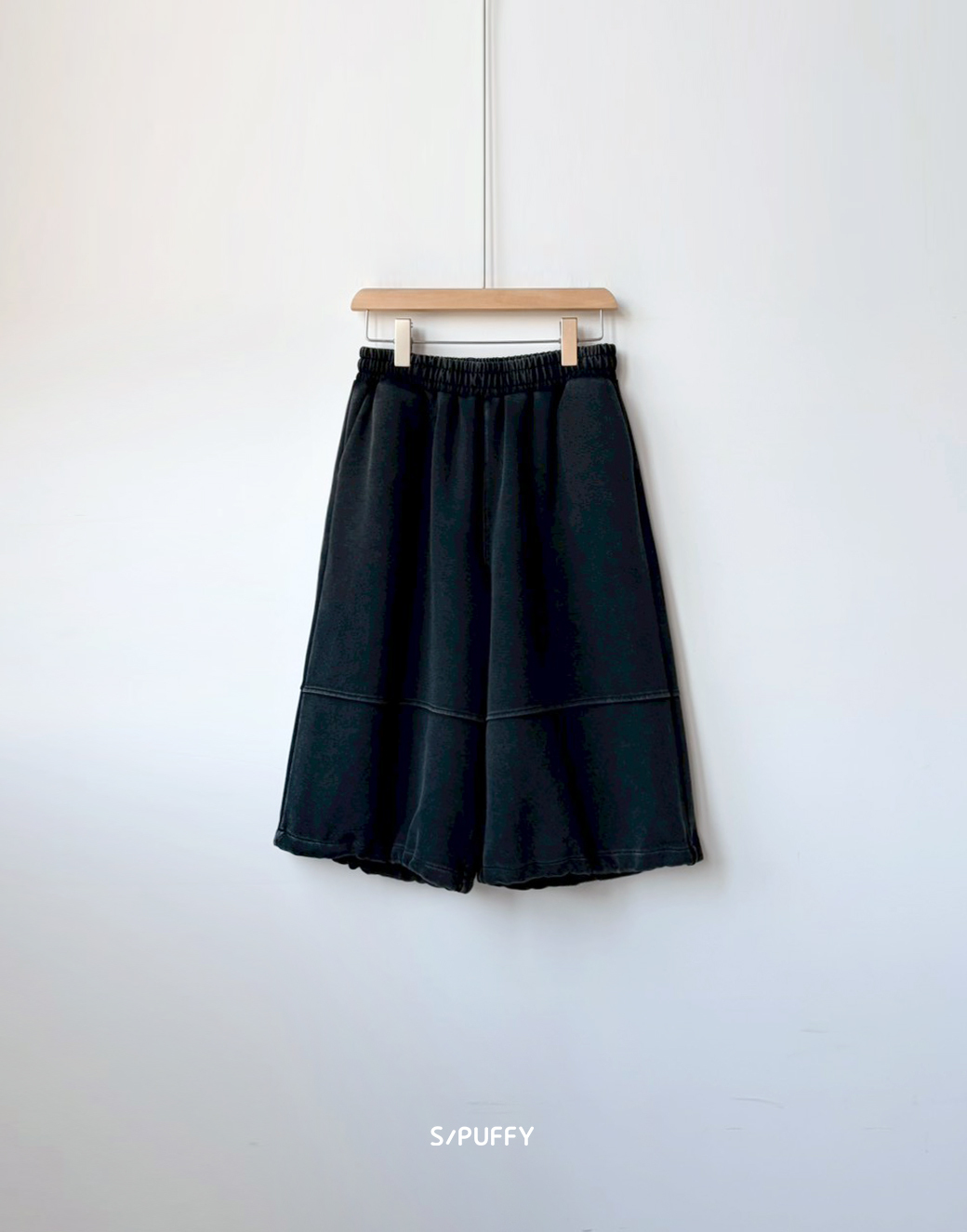 拼接感褲腳抽繩六分褲727H06