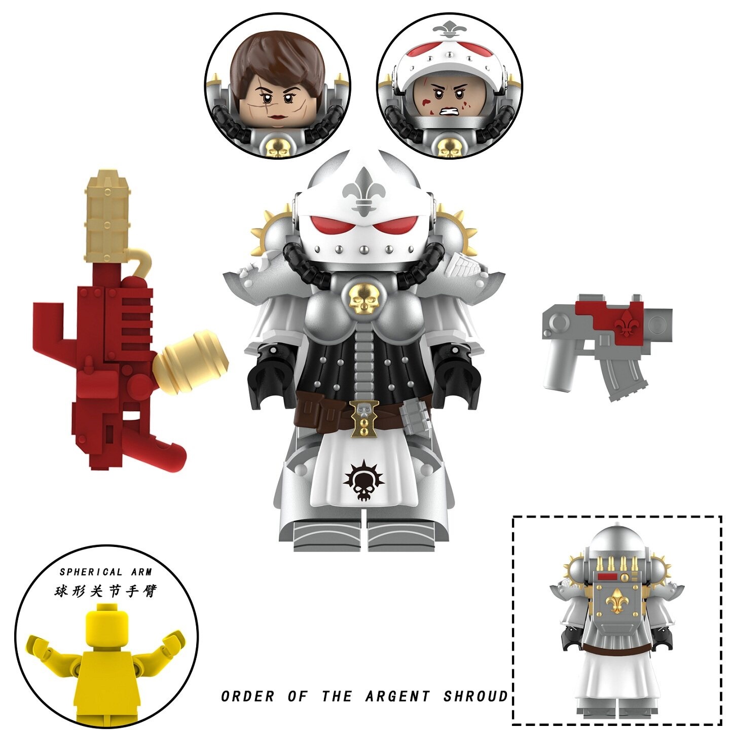 40K Order of The Argent Shroud Custom Minifigures Minifigs Fit Lego MY630