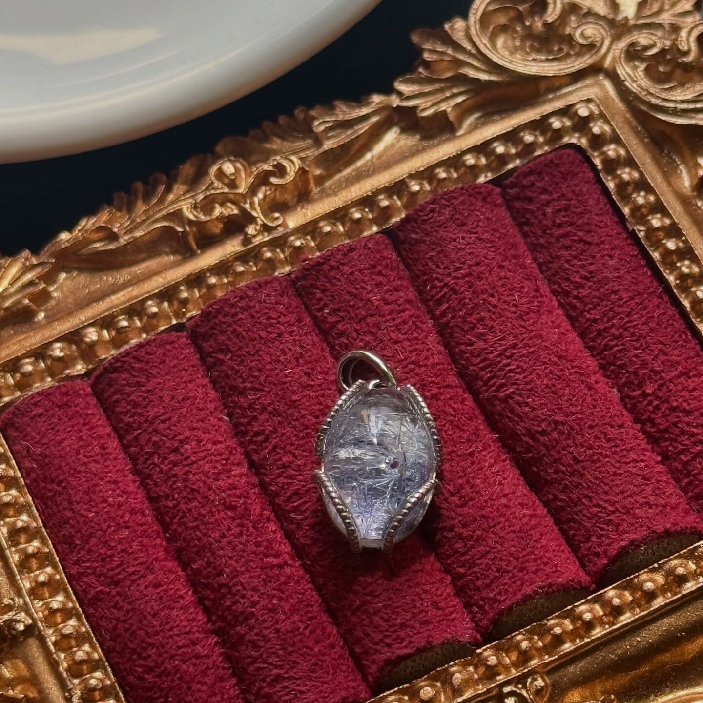 [原石] 藍線石 925銀項鏈吊墜