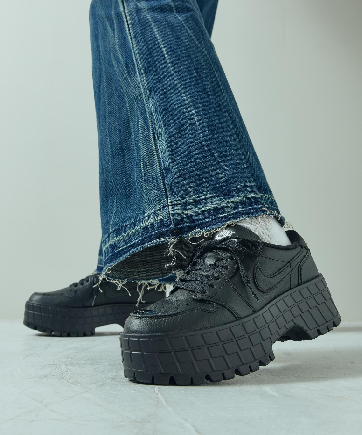 NIKE AIR JORDAN 1 BROOKLYN LOW AJ1 厚底增高全黑HF3184-001