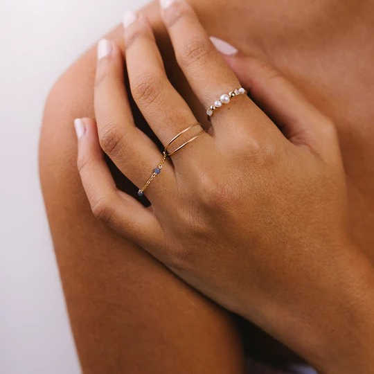 1YA0326-055 [YAY PARIS] Venus Ring - Snow Rolled Gold #100pave973 (EU)