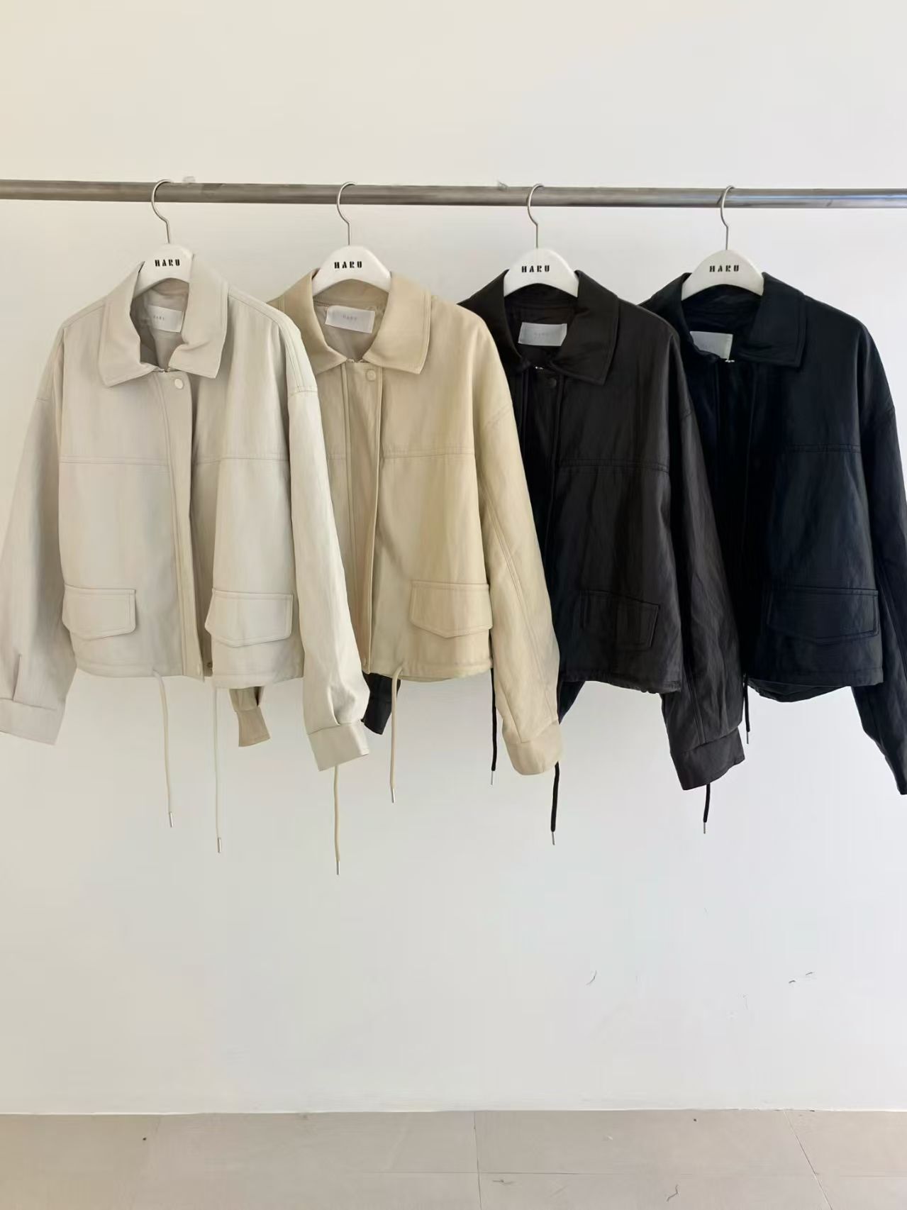 HU6015 男友拉鏈皮外套