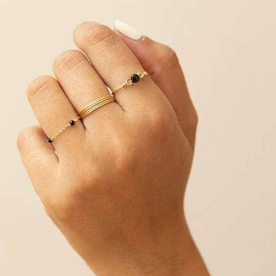 1YA0326-056 [YAY PARIS] Diamond Ring Rolled Gold #22AHC-100qddi100 (EU)