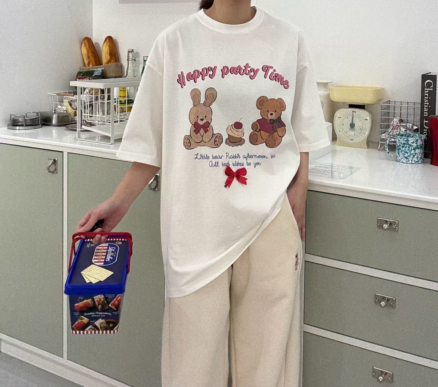 韓國兔兔熊蝴蝶結上衣