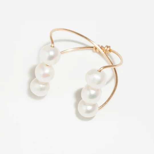 1YA0326-057 [YAY PARIS] Large Sand Ring - Cultured Pearl Rolled Gold #100ousabmx101 (EU)