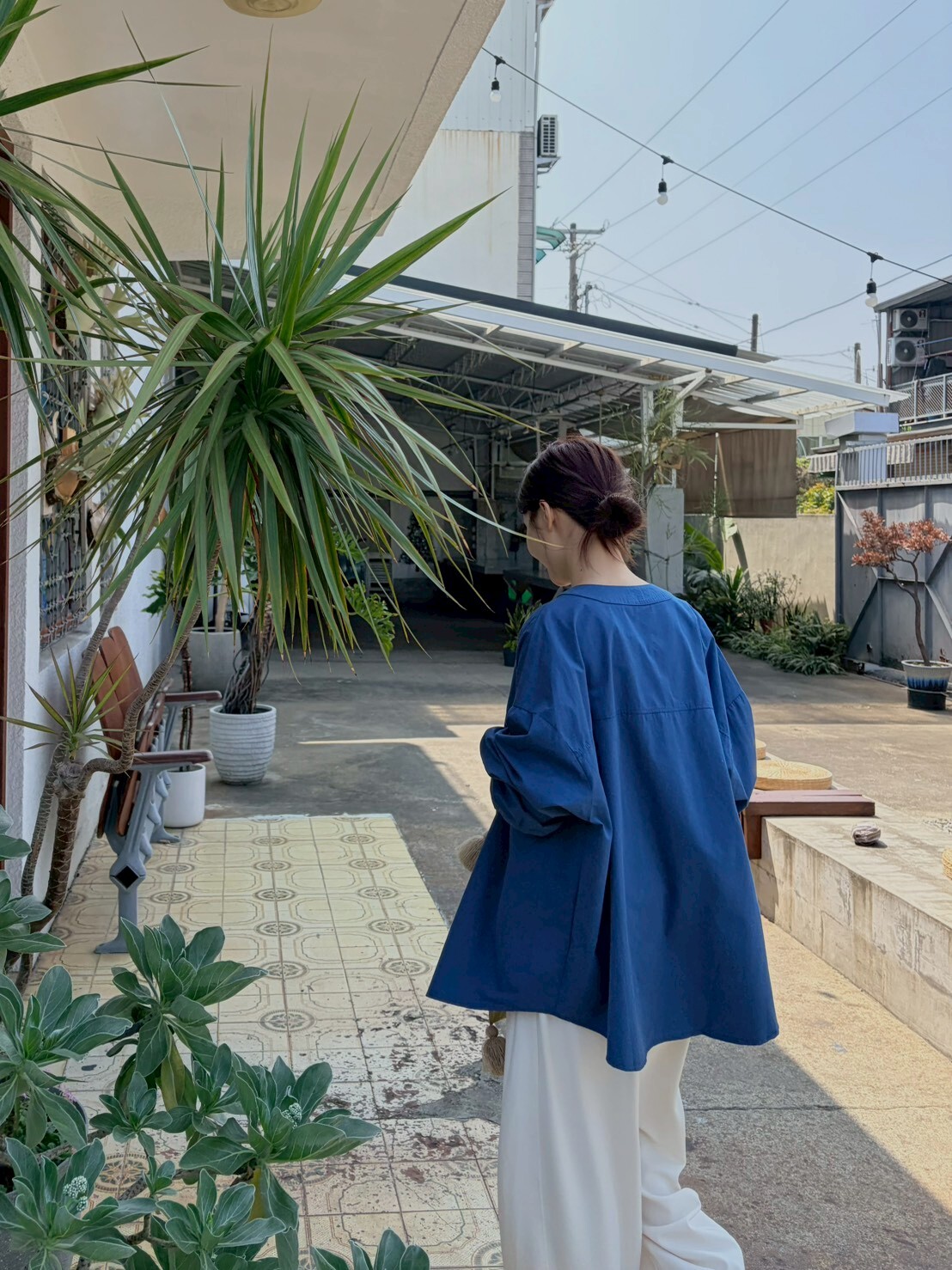 胸線單口袋無領襯衫8509H14