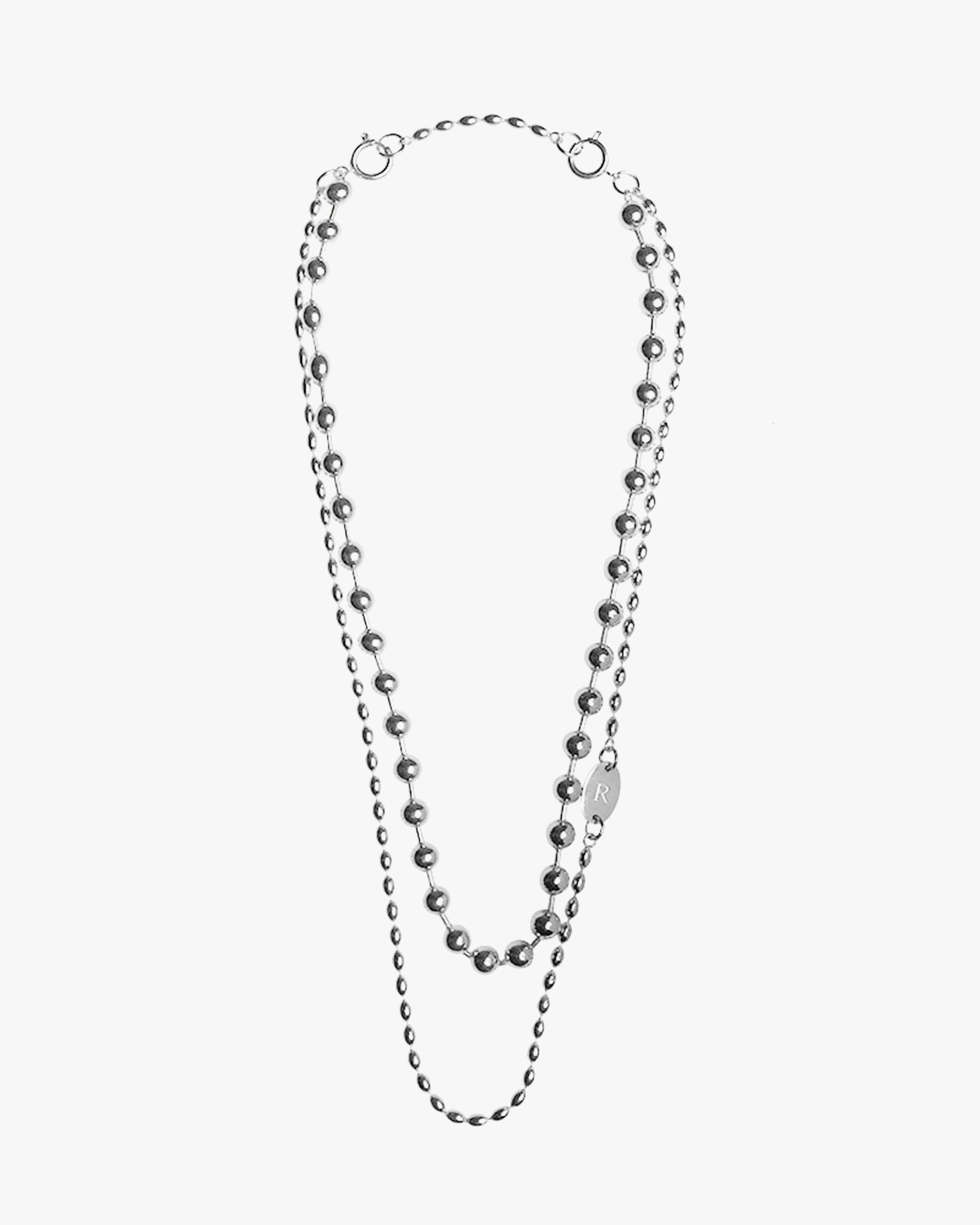 RECOVERY 珠米粒多層次項鍊 (亮銀)