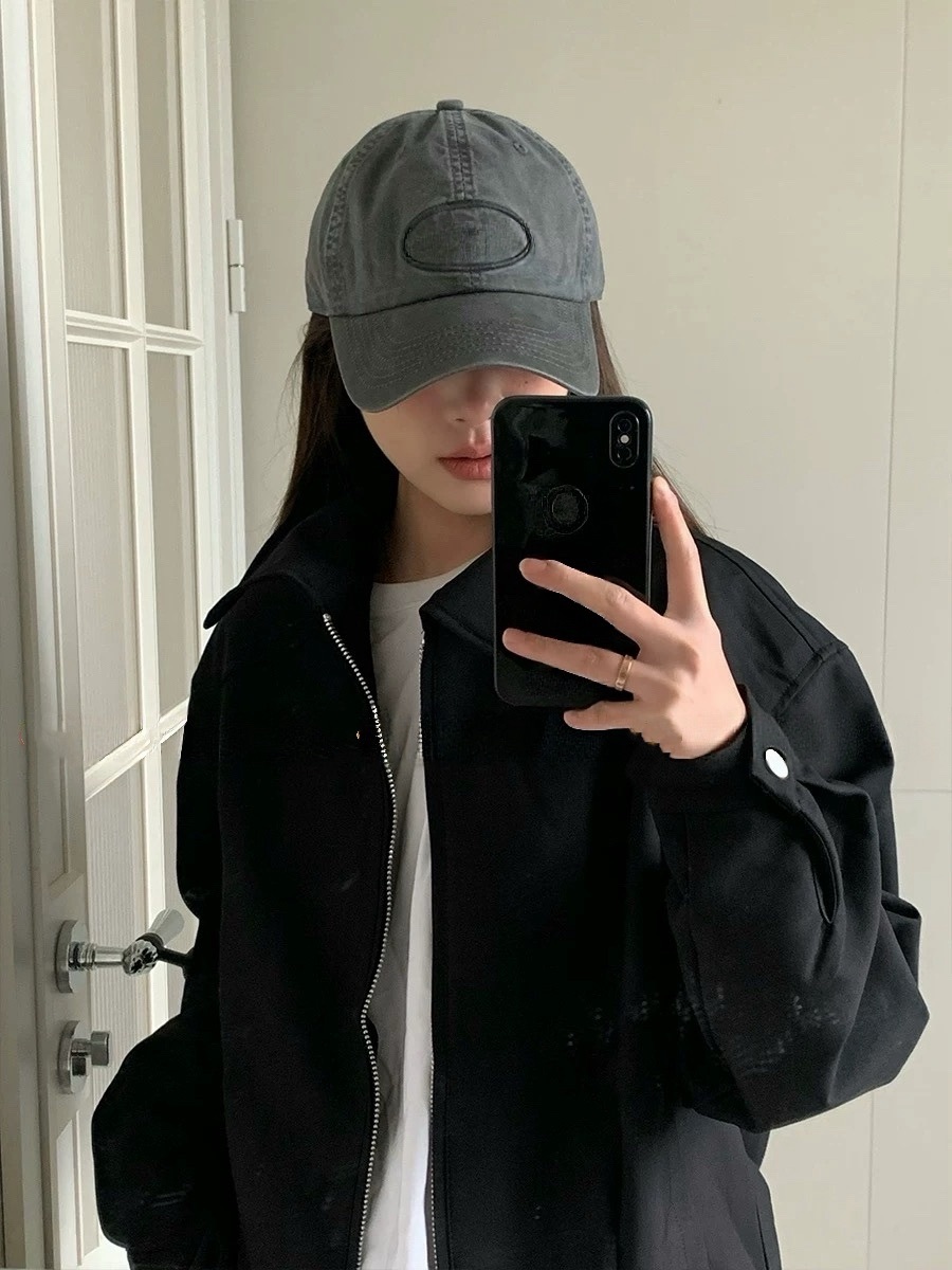 水洗刺繡字母老帽