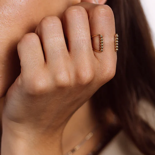 1YA0326-059 [YAY PARIS] Small Sand Ring Rolled Gold #100ousabmn100 (EU)