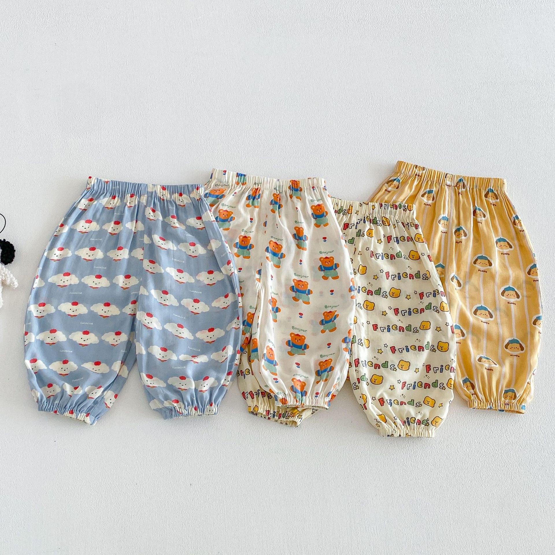 四色嫩嬰童趣防蚊褲