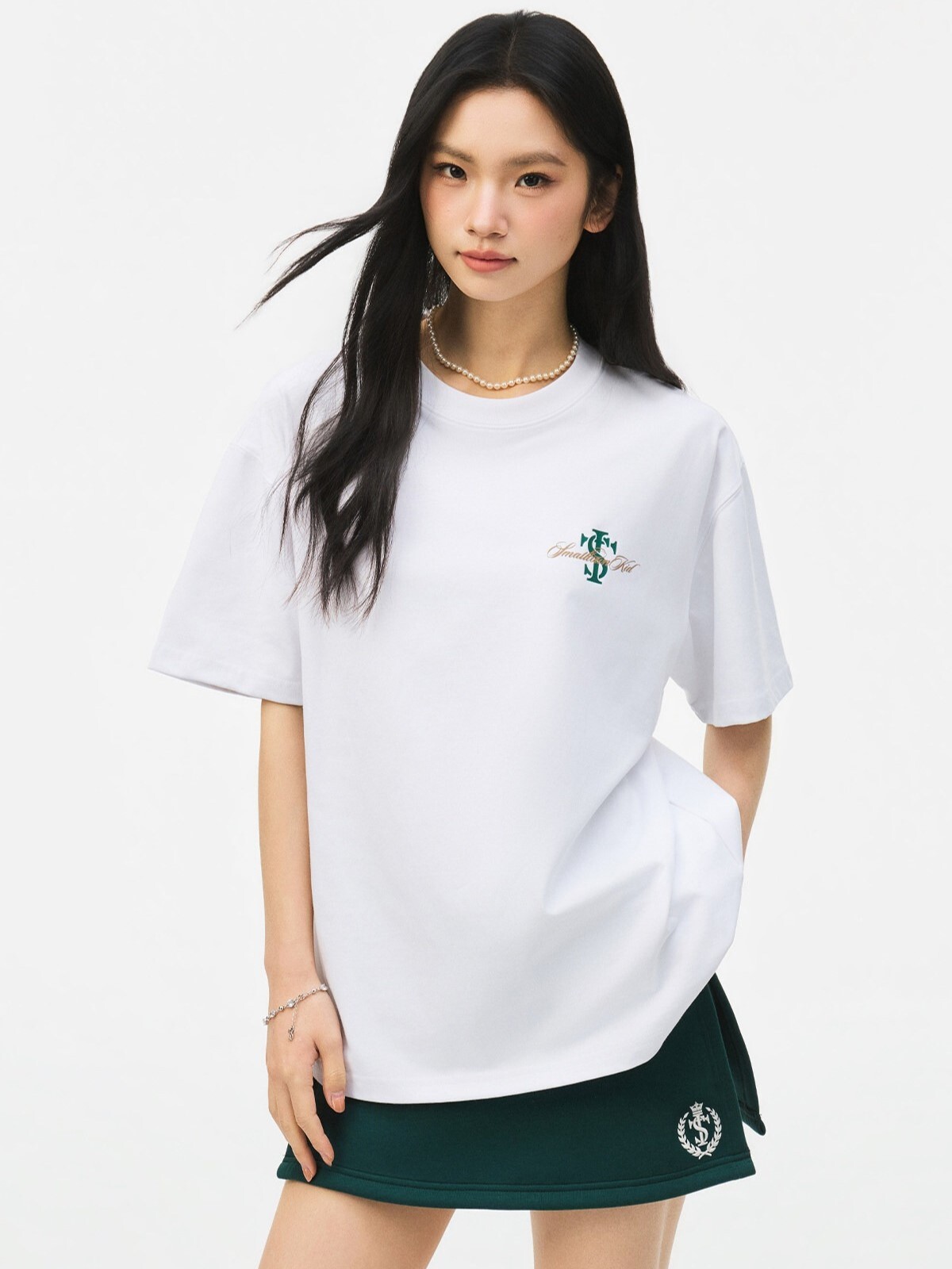 STK SmallTownKid 網球系列 背後手寫字母印花Logo 短袖T