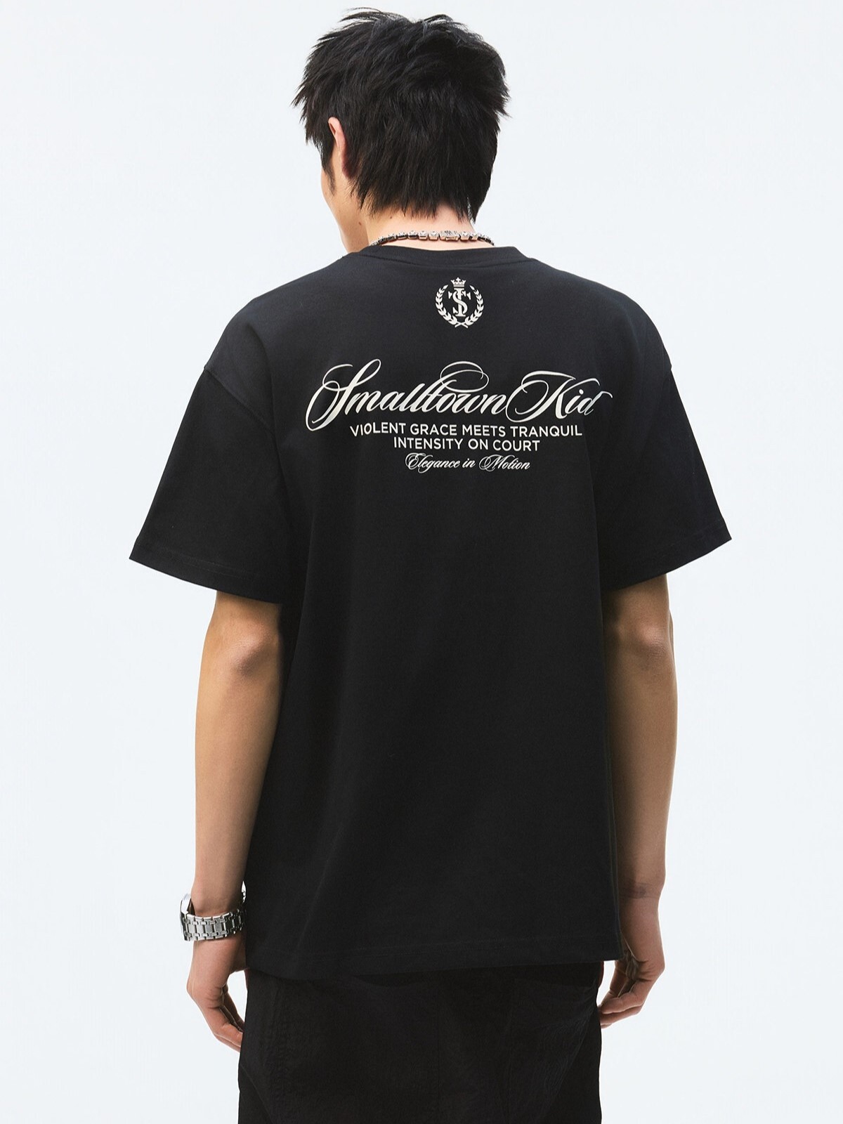 STK SmallTownKid 網球系列 背後手寫字母印花Logo 短袖T