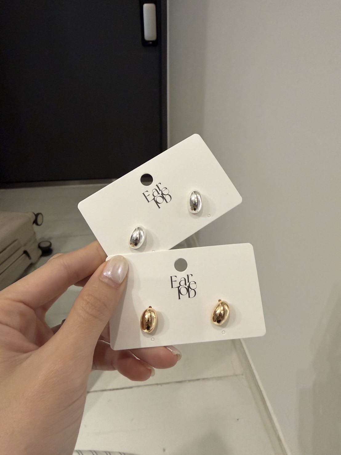 韓國連線 橢圓圈圈耳環｜麻花耳釦