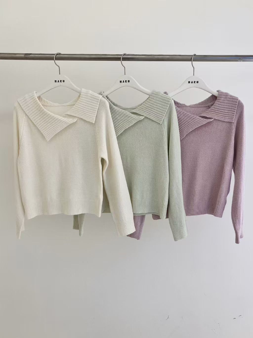 HU6038 不規則翻領針織上衣