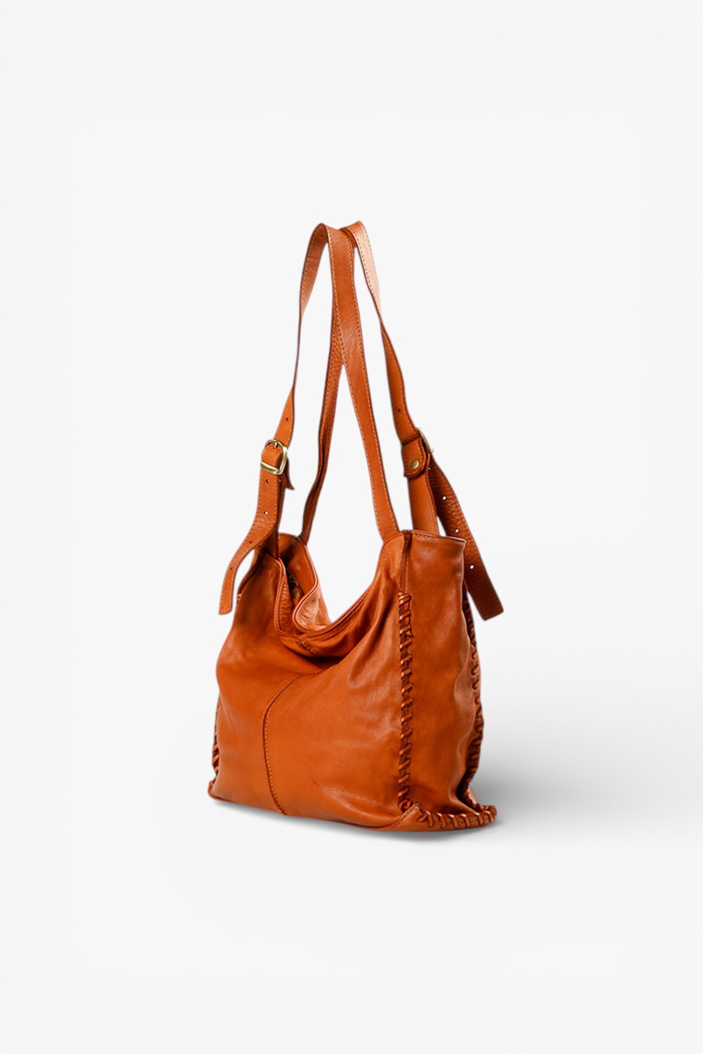 Gabbia 鞣革水洗素面包 棕色