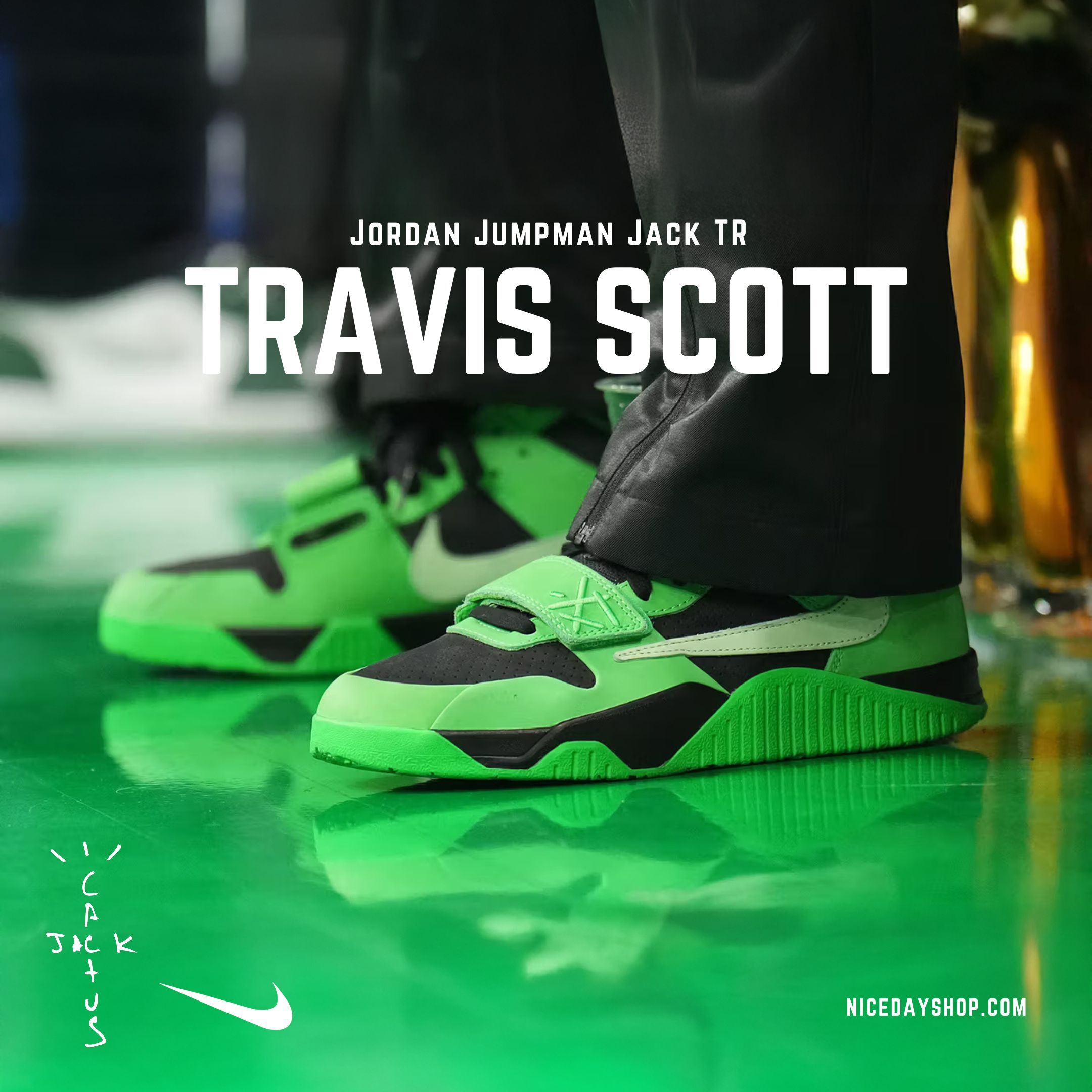 NICEDAY 代購 Travis Scott x Jordan CJ1 T-Rexx 聯名 綠 黑綠 青蜂俠 倒勾 IM9113-300