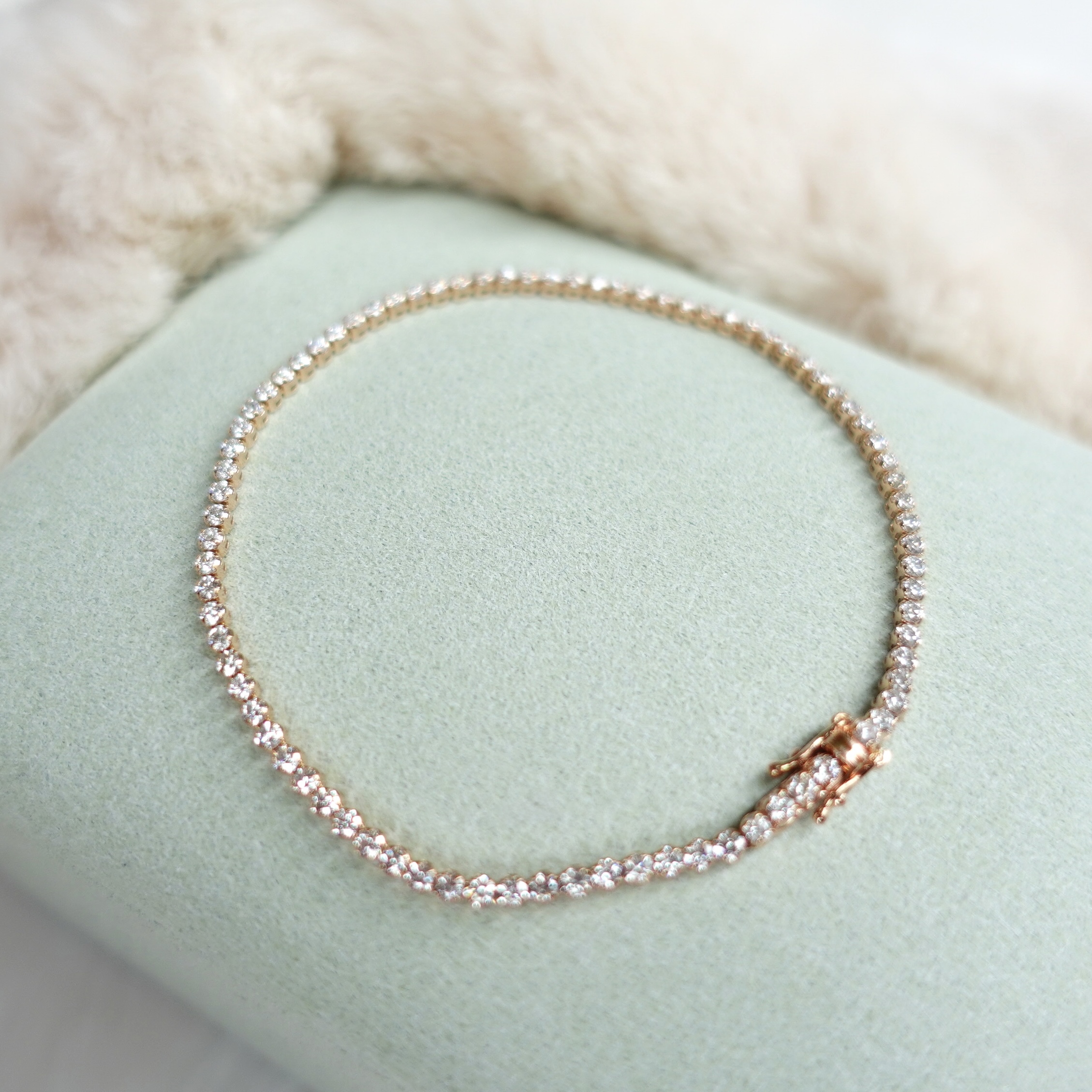 18K金混身鑽石軟手鏈 (2.2mm)