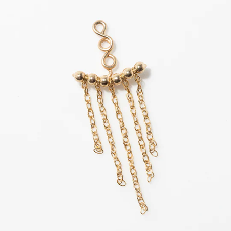 1YA0326-200 [YAY PARIS] Fringe Chain Earring Back Laminated Gold #23AHC-350frcn100 (EU)