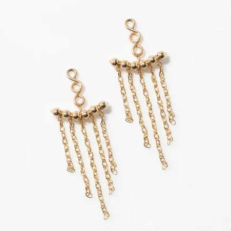 1YA0326-200 [YAY PARIS] Fringe Chain Earring Back Laminated Gold #23AHC-350frcn100 (EU)