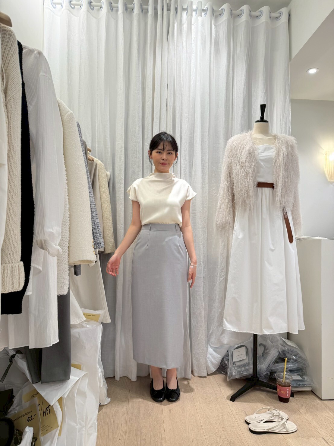 AY6024 百搭西裝直筒裙