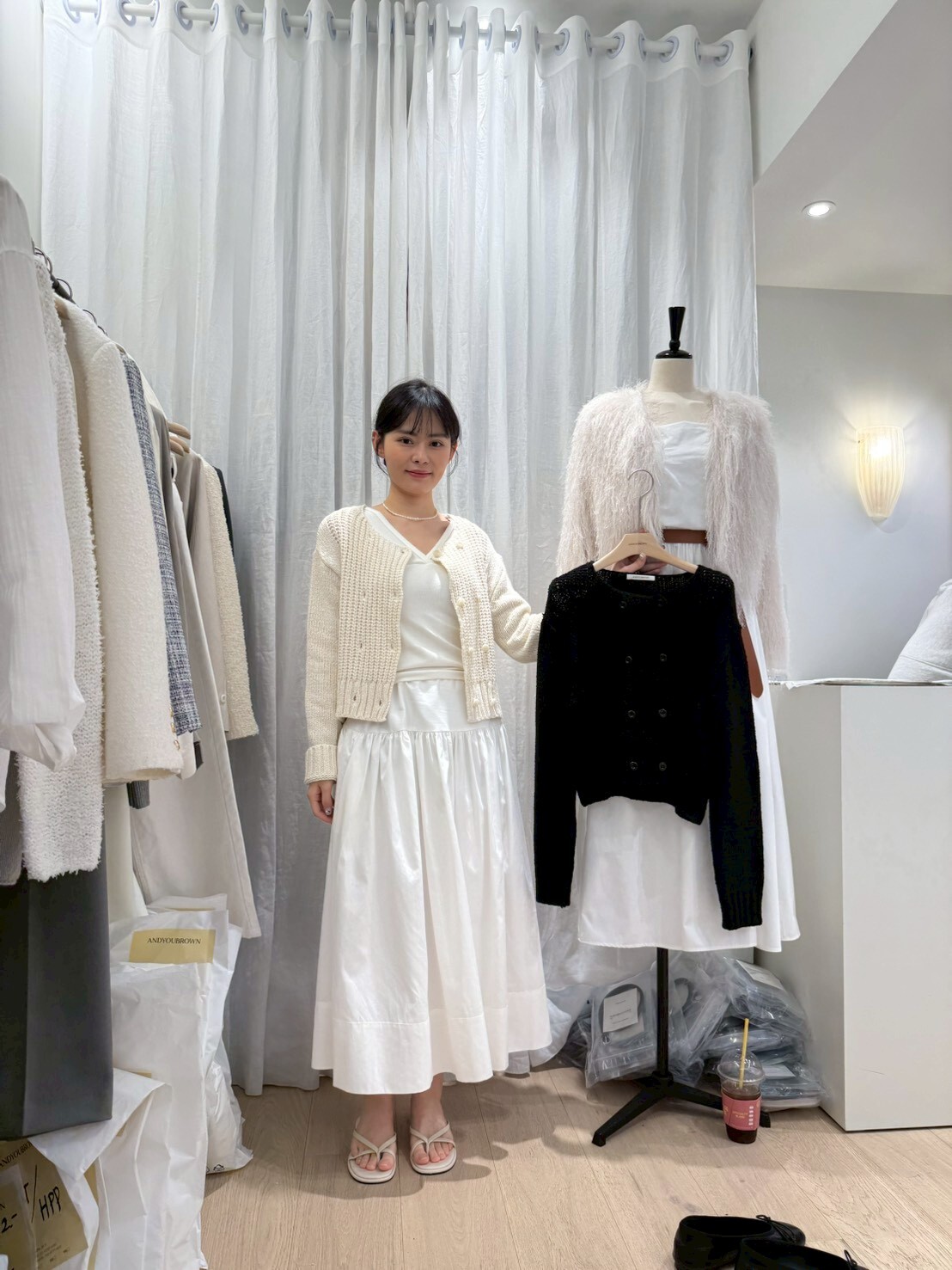 AY6017 雙排釦針織外套